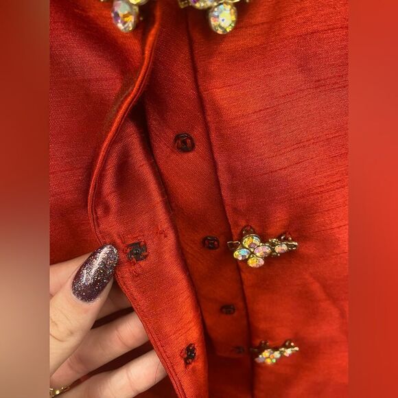 Alex Evening Sz.14 Red Lined Suit NEW - Picture 5 of 7